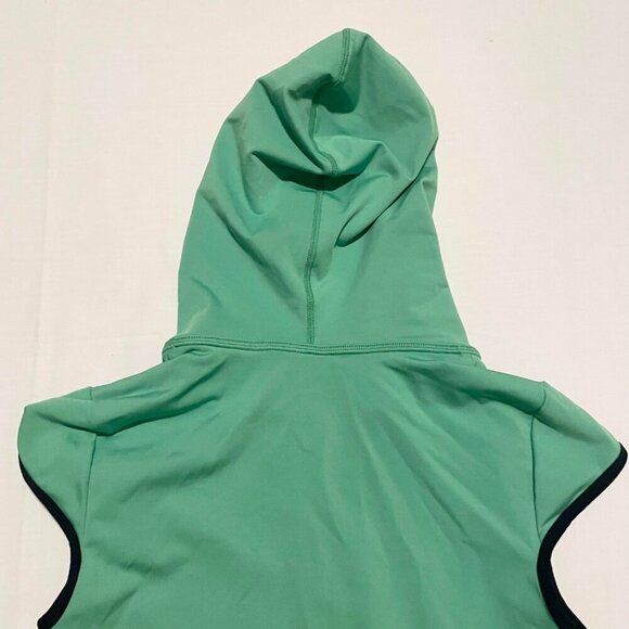 Danskin Now Womens Size Small Green Pullover Short Cap Sleeve Vneck Hoodie - Picture 12 of 16